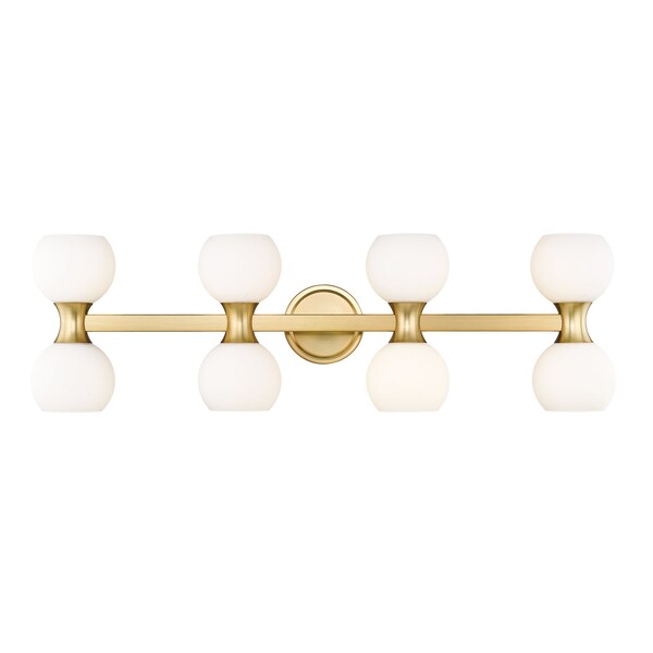 Z-Lite Artemis Vanity, 8-Light, 6.5 In.W x 35 In.L x 10.75 In.H, Modern Gold/Matte Opal 494-8V-MGLD - main